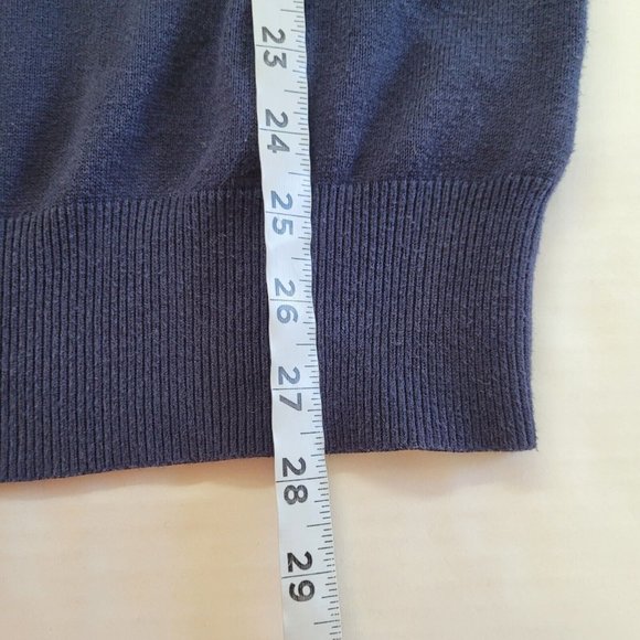 J McLaughlin Sweater Men L Long Sleeve V-Neck Classic Office Teacher Navy‎ Blue - Picture 10 of 12